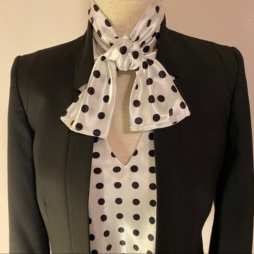 Polka dot bow blouse
